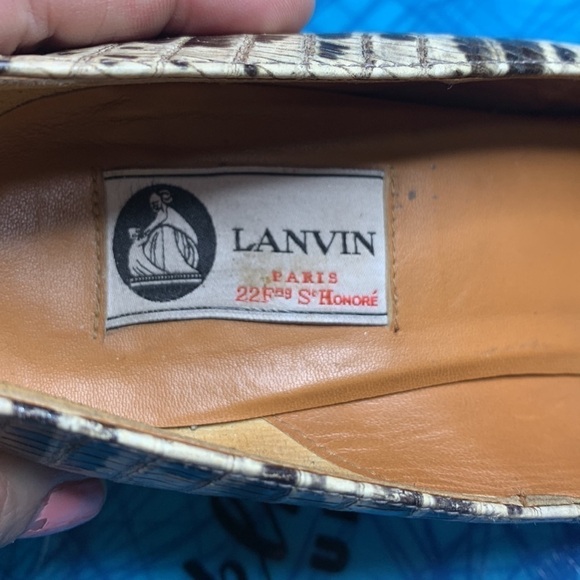 Lanvin black and cream snake skin wedges size 38 - Picture 9 of 10